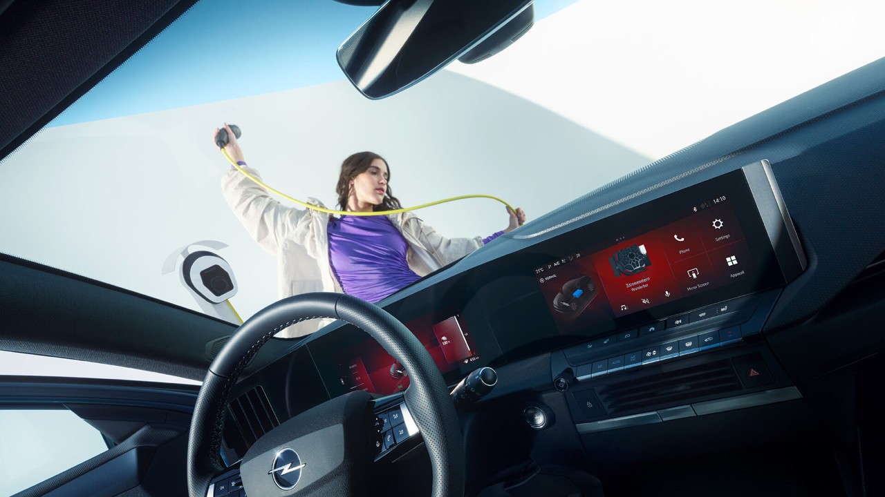 Binnenzicht van een Opel Astra Sports Tourer Electric